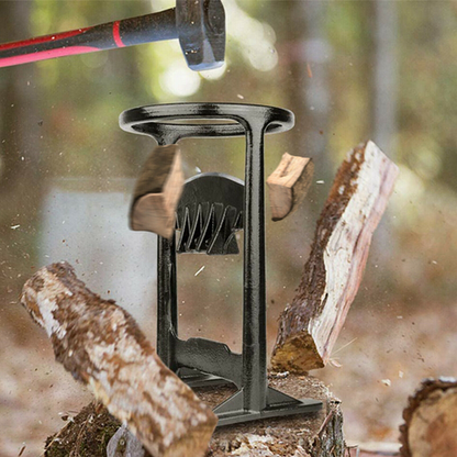 Manual Log Splitter with Hardened Steel Construction and Stable Grip