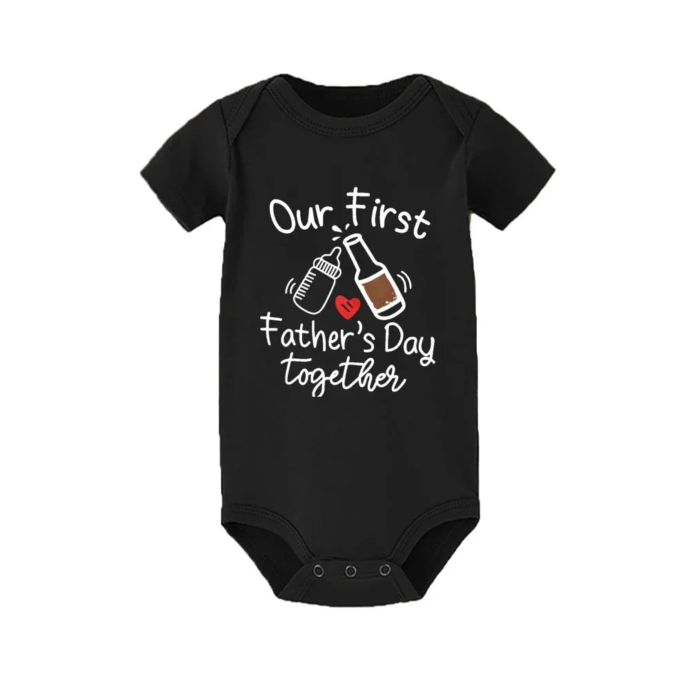 Matching First Father's Day Dad and Baby Outfits for Coordinated Family Photos