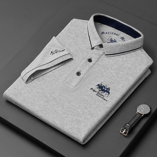 Men's Classic Polo Shirt with Button Closure in Multiple Colours