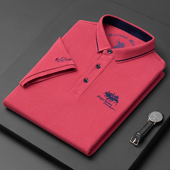 Men's Classic Polo Shirt with Button Closure in Multiple Colours