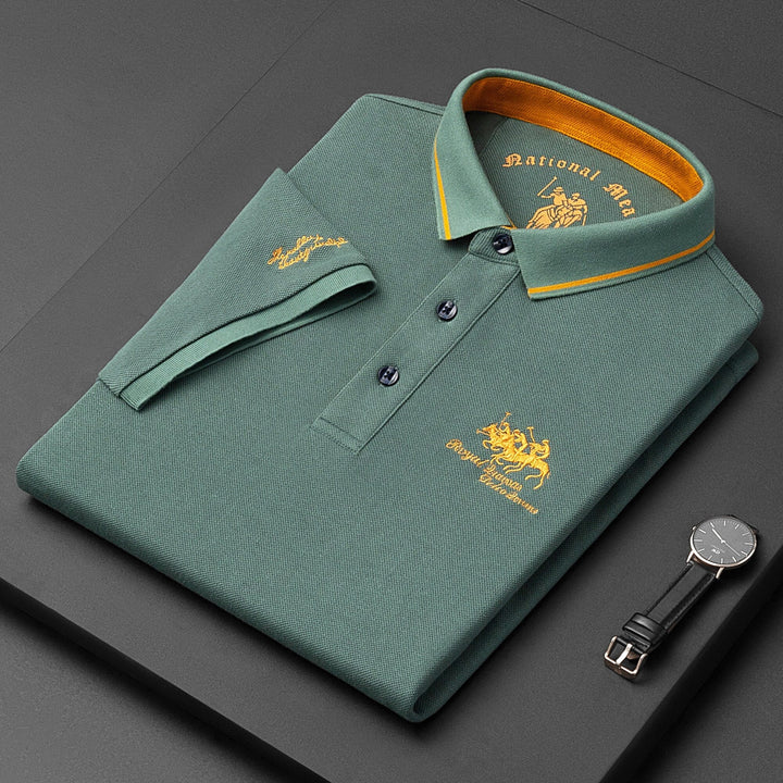 Men's Classic Polo Shirt with Button Closure in Multiple Colours