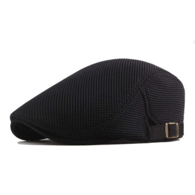 Men's Lightweight Mesh Flat Cap with Adjustable Fit