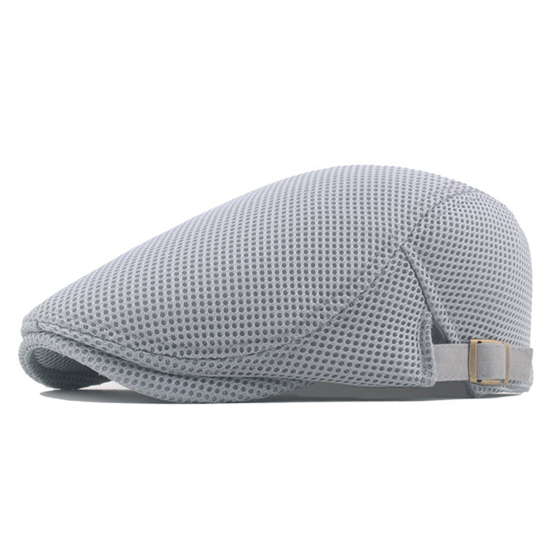 Men's Lightweight Mesh Flat Cap with Adjustable Fit