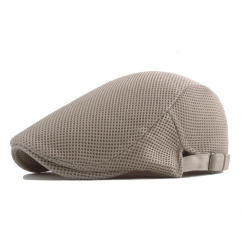 Men's Lightweight Mesh Flat Cap with Adjustable Fit