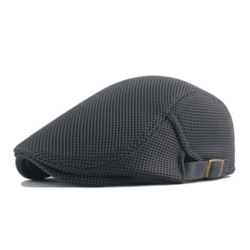 Men's Lightweight Mesh Flat Cap with Adjustable Fit