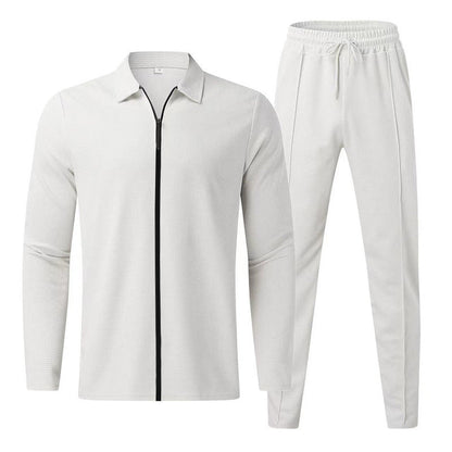 Men's Modern Zipper Tracksuit with Elastic Waistband