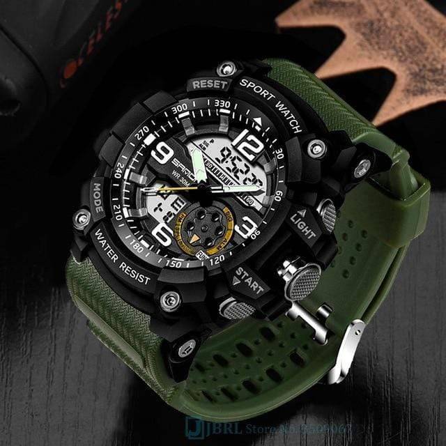 Men's Outdoor Sport Watch with Dual Digital and Analogue Display