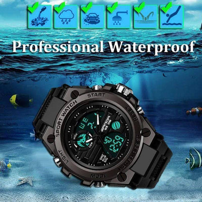 Men's Outdoor Sport Watch with Dual Digital and Analogue Display