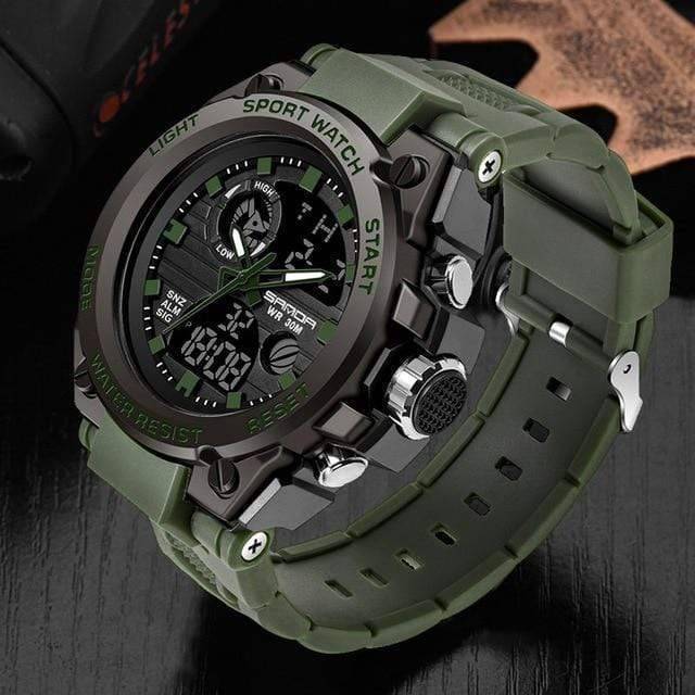 Men's Outdoor Sport Watch with Dual Digital and Analogue Display
