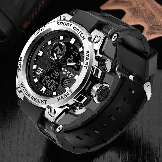 Men's Outdoor Sport Watch with Dual Digital and Analogue Display