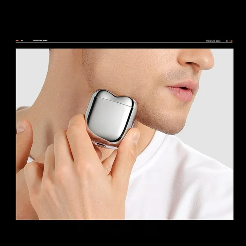 Men's Rechargeable Electric Shaver with Compact Design and Turbo Vortex Blade