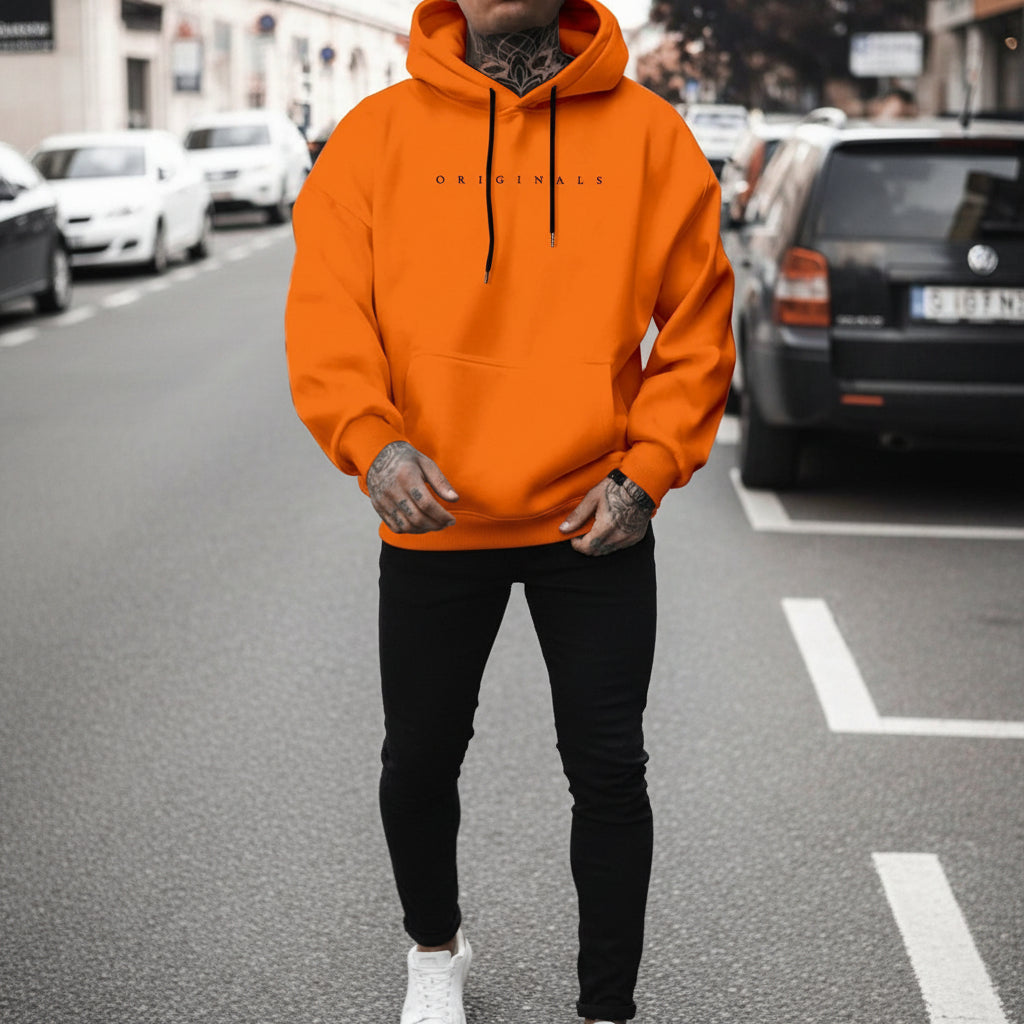 Men's Relaxed Fit Long Sleeve Hooded Sweatshirt