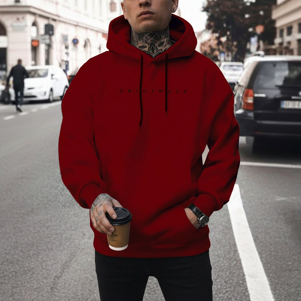 Men's Relaxed Fit Long Sleeve Hooded Sweatshirt