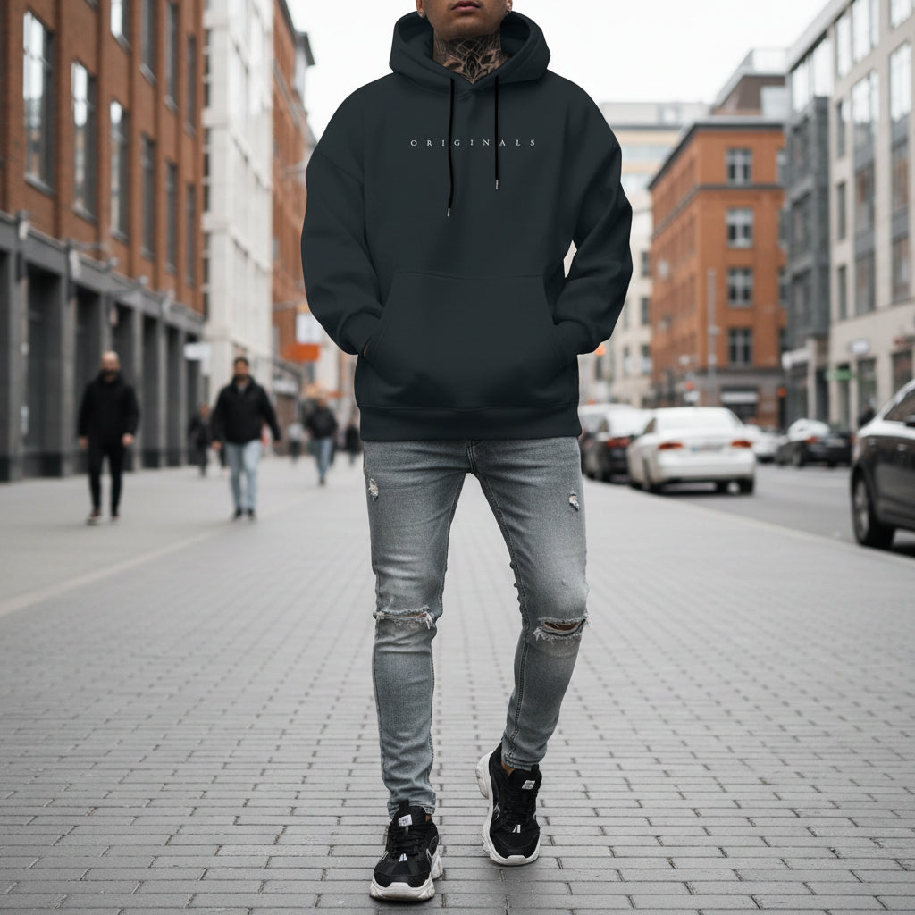 Men's Relaxed Fit Long Sleeve Hooded Sweatshirt