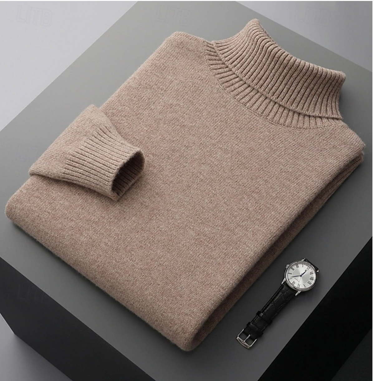 Men's Ribbed Turtleneck Sweater