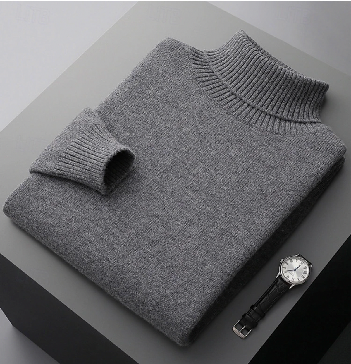 Men's Ribbed Turtleneck Sweater