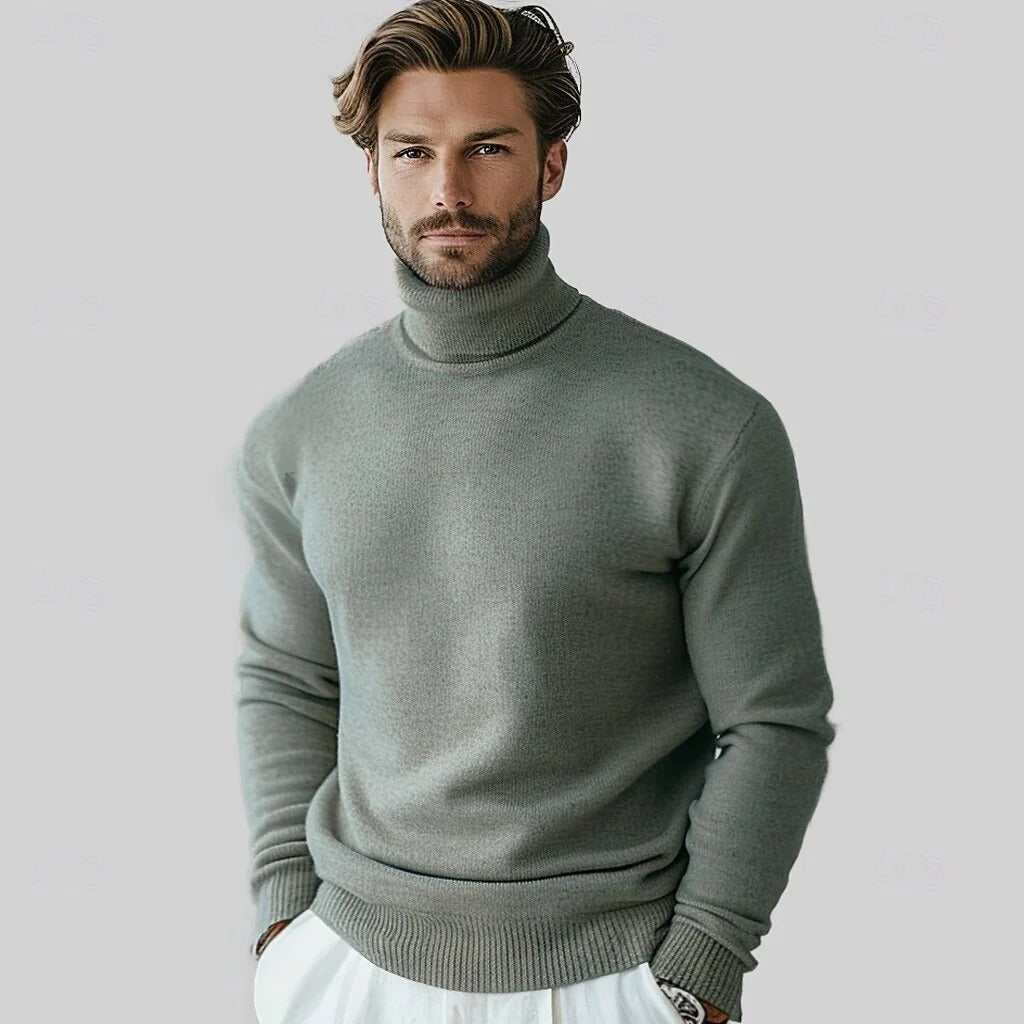 Men's Ribbed Turtleneck Sweater