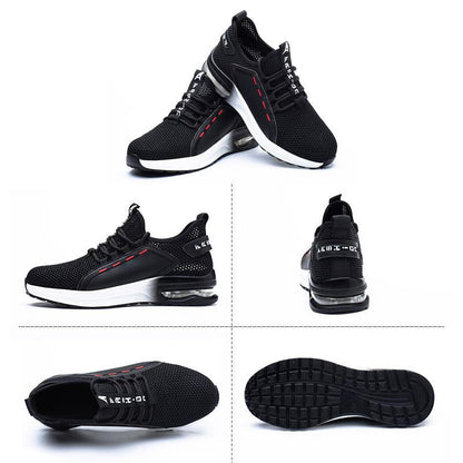 Men's Safety Shoes with Steel Toe and Sole, Breathable Mesh Upper