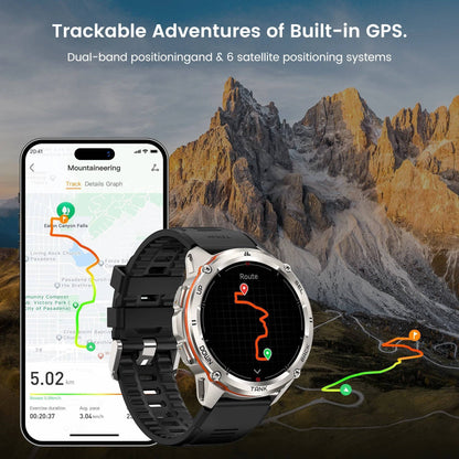 Men's T3 Ultra GPS AMOLED Smartwatch with 170 Sports Modes and 5ATM Water Resistance