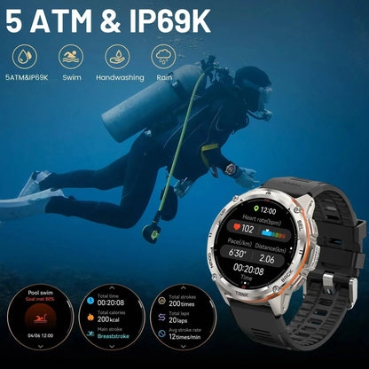 Men's T3 Ultra GPS AMOLED Smartwatch with 170 Sports Modes and 5ATM Water Resistance