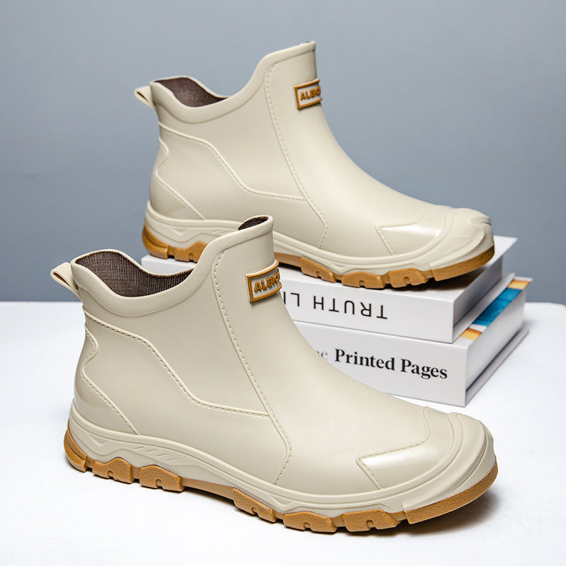 Men's Waterproof Slip-Resistant Boots with Flexible Entry