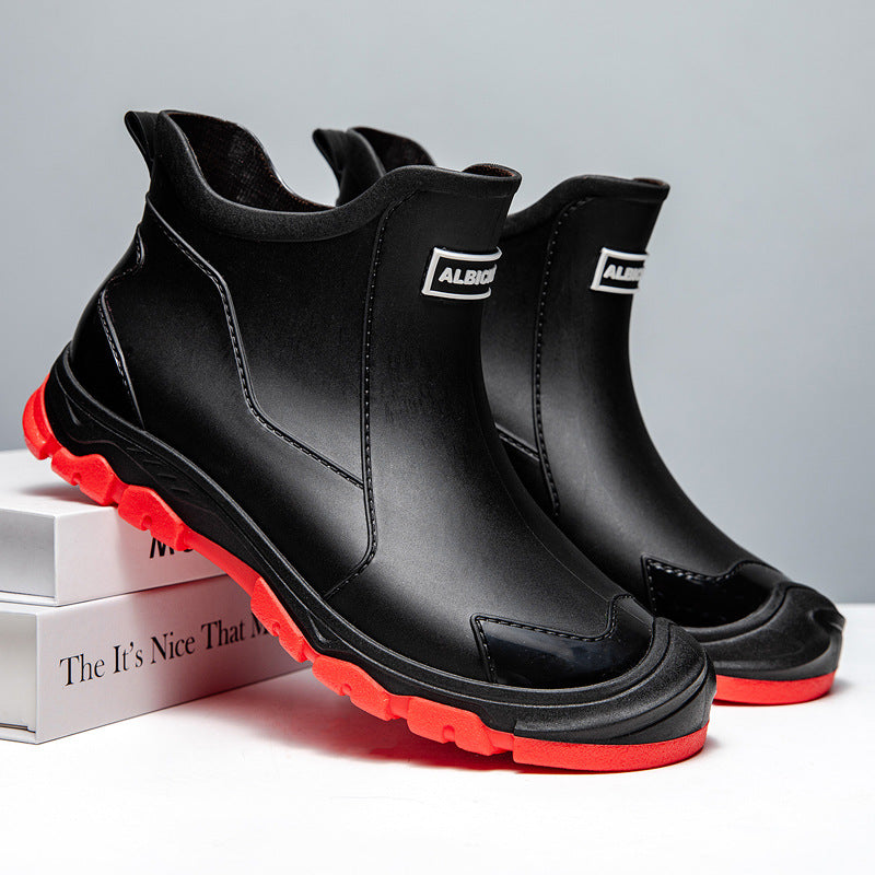 Men's Waterproof Slip-Resistant Boots with Flexible Entry