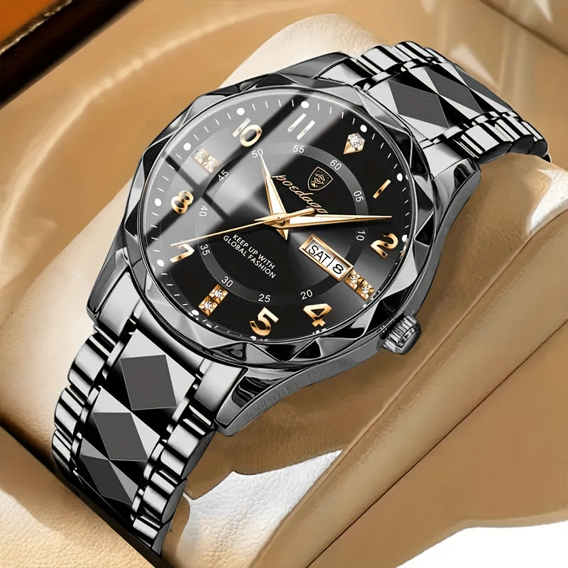 Men's Waterproof Titanium Sports Watch with Multifunction Display