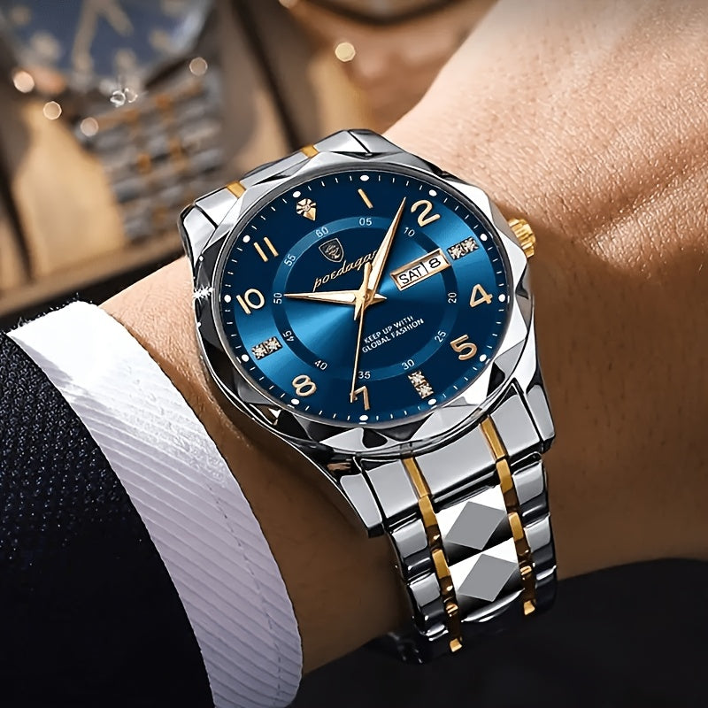 Men's Waterproof Titanium Sports Watch with Multifunction Display