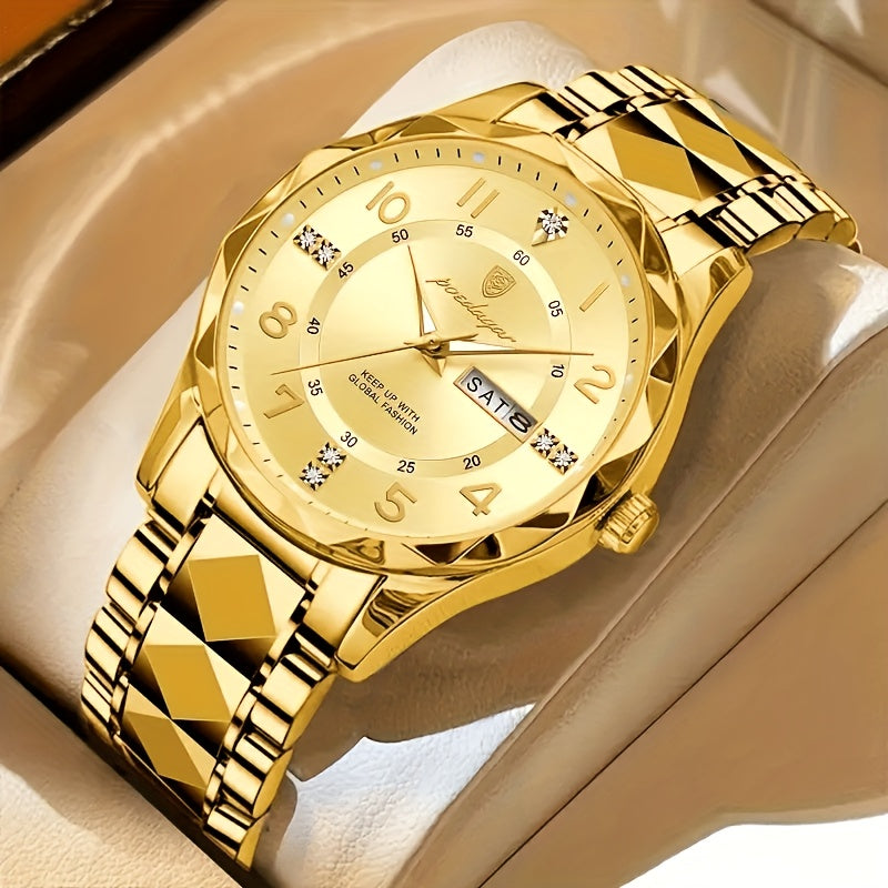 Men's Waterproof Titanium Sports Watch with Multifunction Display