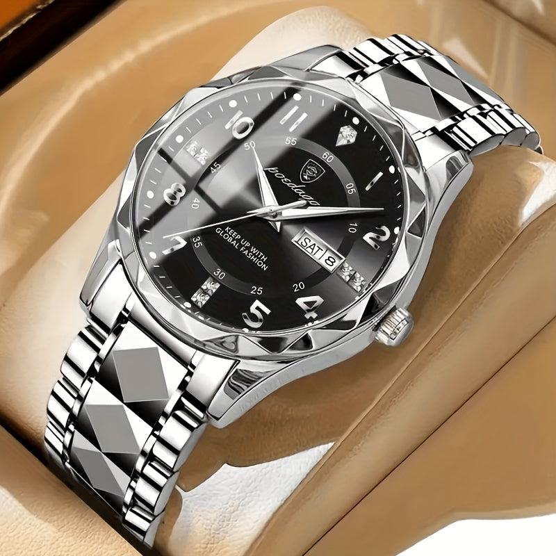 Men's Waterproof Titanium Sports Watch with Multifunction Display