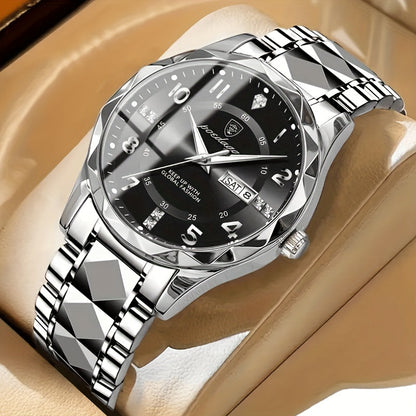 Men's Waterproof Titanium Sports Watch with Multifunction Display