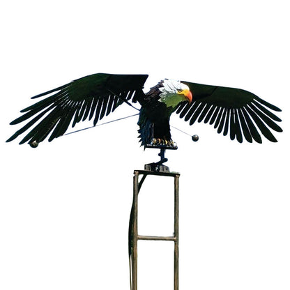 Metal Eagle and Owl Garden Decoration with Moving Wing Design