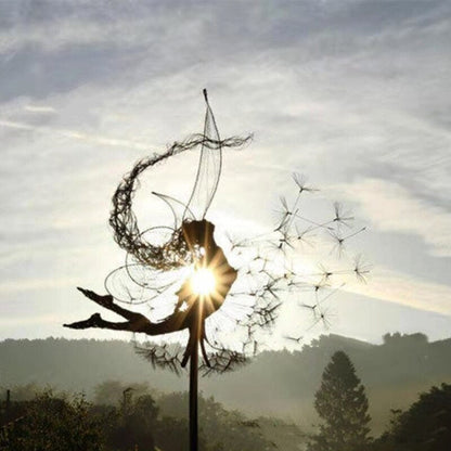 Metal Fairy with Dandelion Garden Sculpture 75 cm Decorative Lawn Ornament