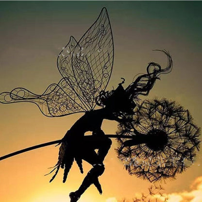 Metal Fairy with Dandelion Garden Sculpture 75 cm Decorative Lawn Ornament