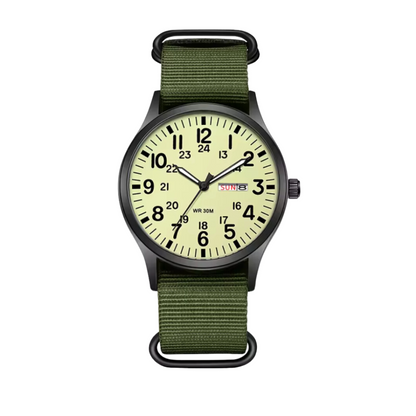 Military Style Outdoor Watch with Luminous Dial and 10 BAR Water Resistance