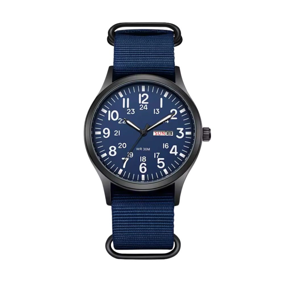 Military Style Outdoor Watch with Luminous Dial and 10 BAR Water Resistance