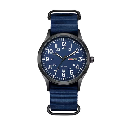 Military Style Outdoor Watch with Luminous Dial and 10 BAR Water Resistance