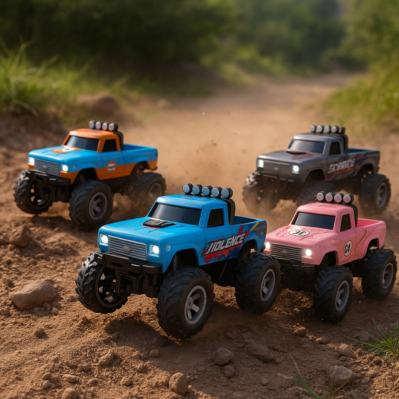 Mini RC Monster Truck with LED Lights and Three Speed Modes