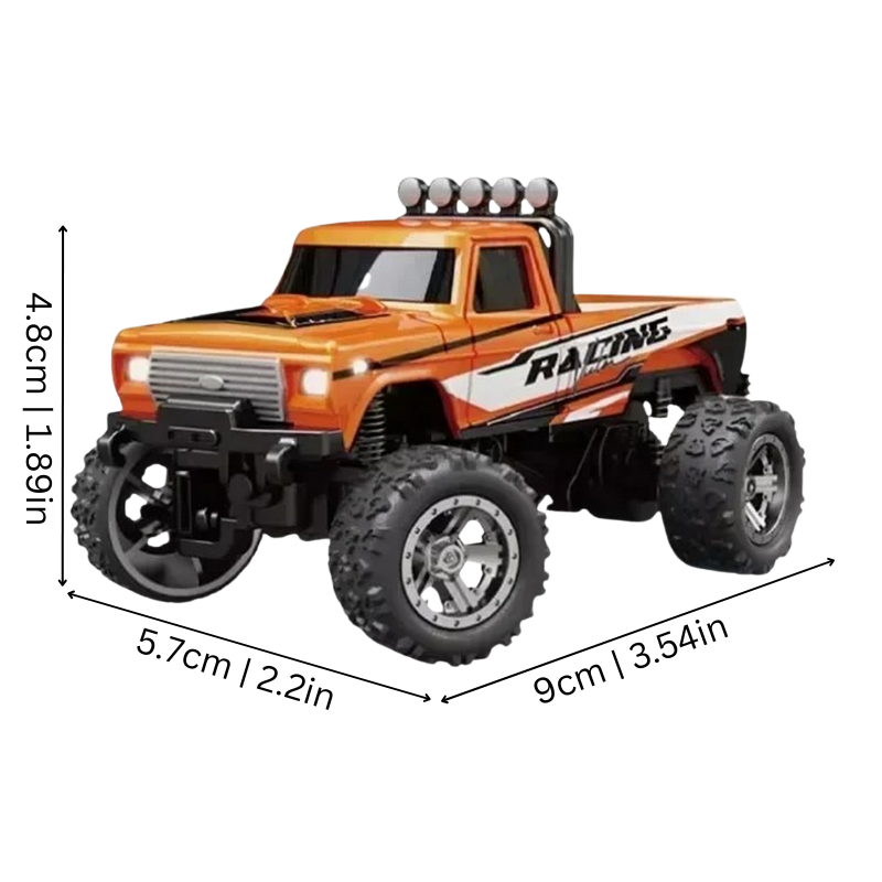 Mini RC Monster Truck with LED Lights and Three Speed Modes