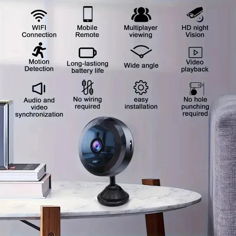 Mini WiFi Security Camera with 1080P HD, Night Vision and Motion Detection