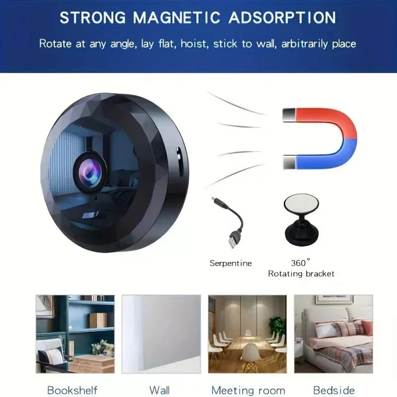 Mini WiFi Security Camera with 1080P HD, Night Vision and Motion Detection