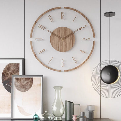 Minimalist Wooden Wall Clock with Clear Time Display in Four Designs