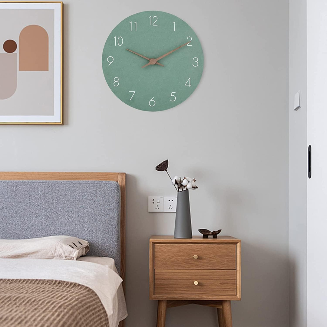 Minimalist Wooden Wall Clock with Silent Quartz Movement