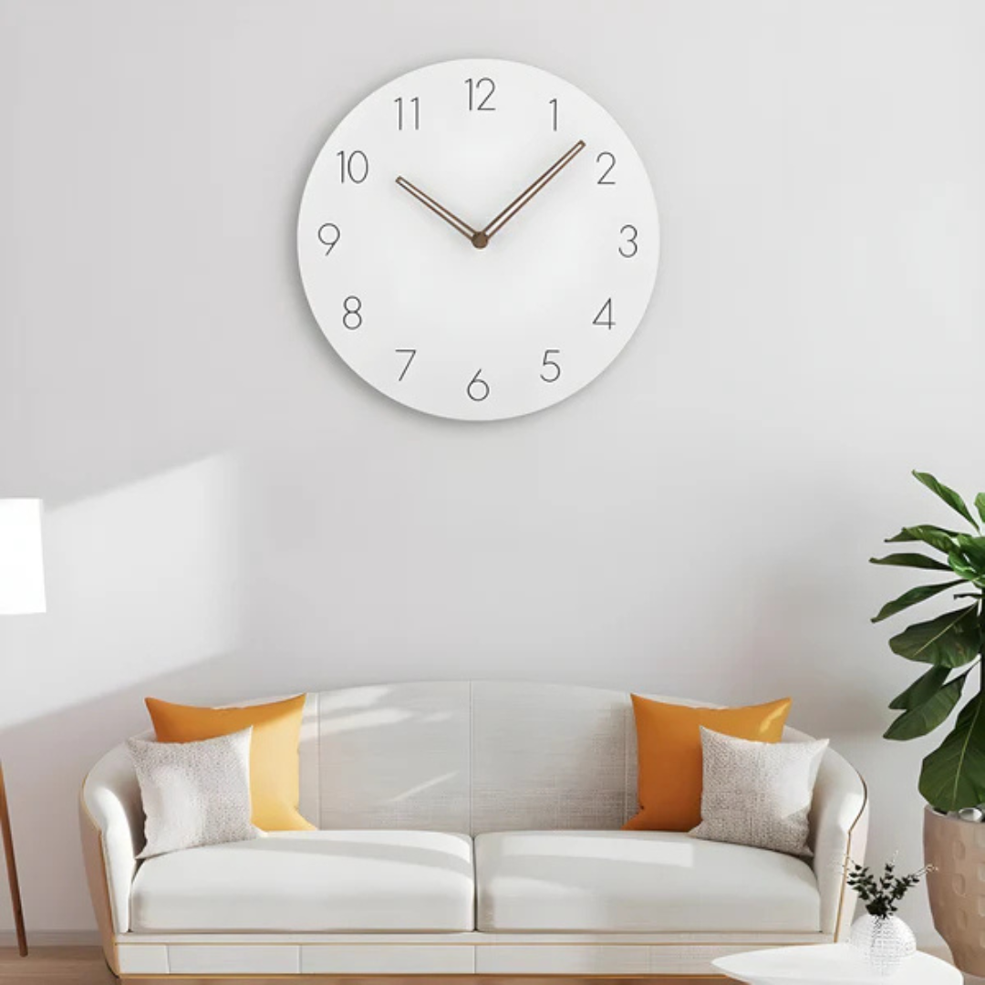 Minimalist Wooden Wall Clock with Silent Quartz Movement