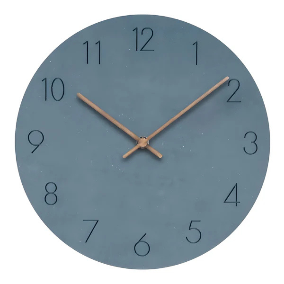 Minimalist Wooden Wall Clock with Silent Quartz Movement