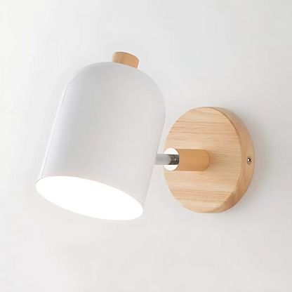 Minimalist Wooden Wall Light with Soft Shade