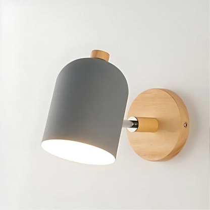 Minimalist Wooden Wall Light with Soft Shade