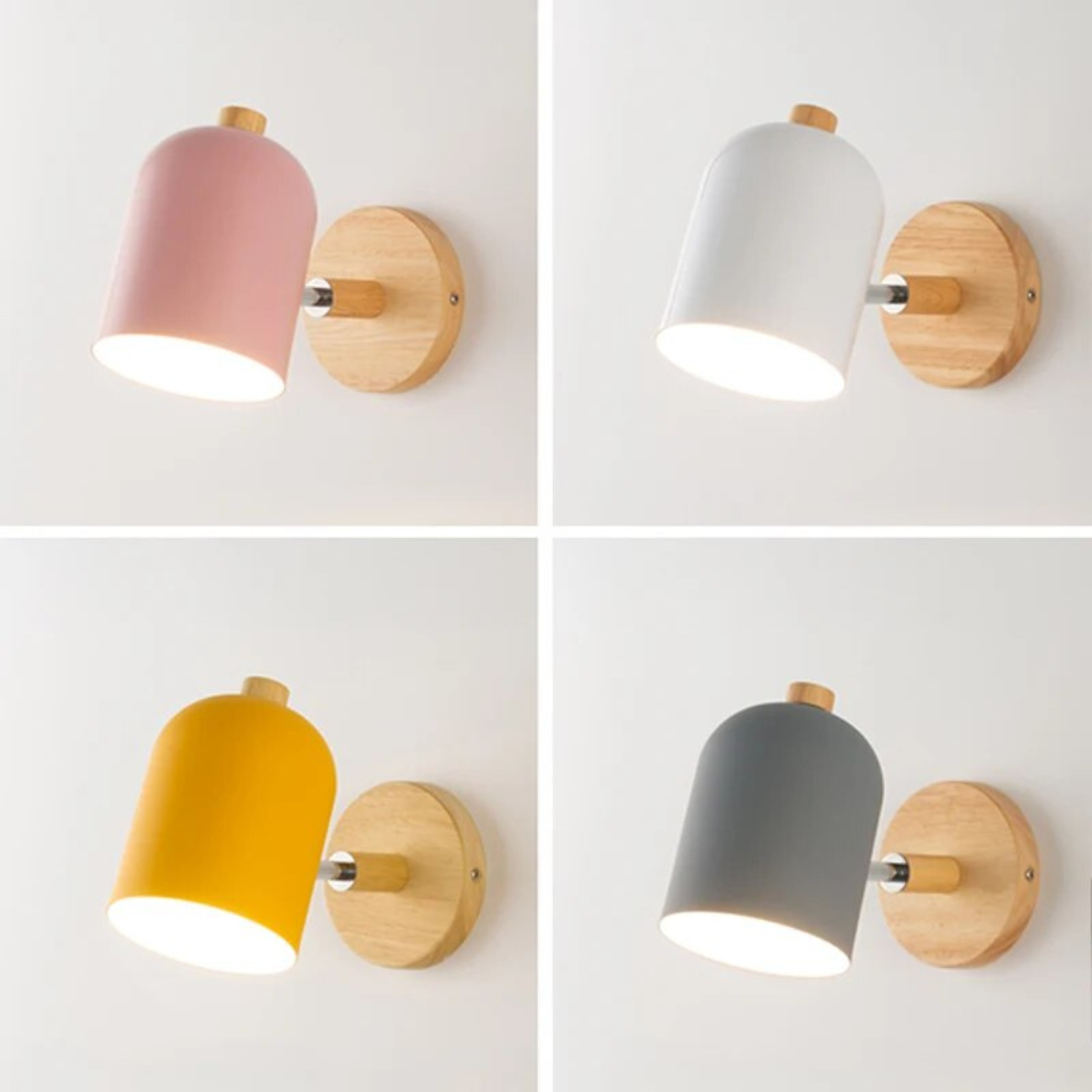 Minimalist Wooden Wall Light with Soft Shade