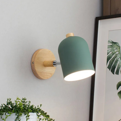 Minimalist Wooden Wall Light with Soft Shade