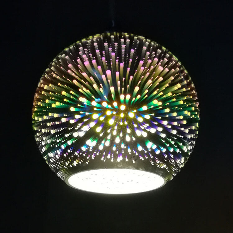 Modern 3D Colorful Glass Dome Pendant Light with E27 Socket